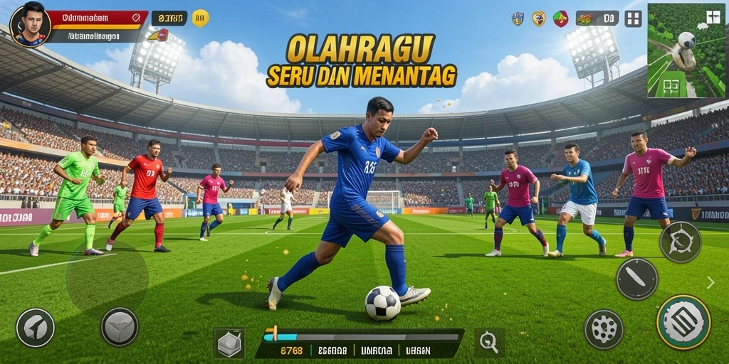 Tampilan gameplay 8768 yang memikat dan penuh aksi di arena olahraga.