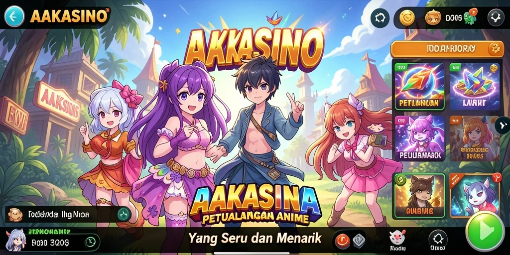 Tampilan gameplay AAKASINO dengan karakter Anime yang menarik.