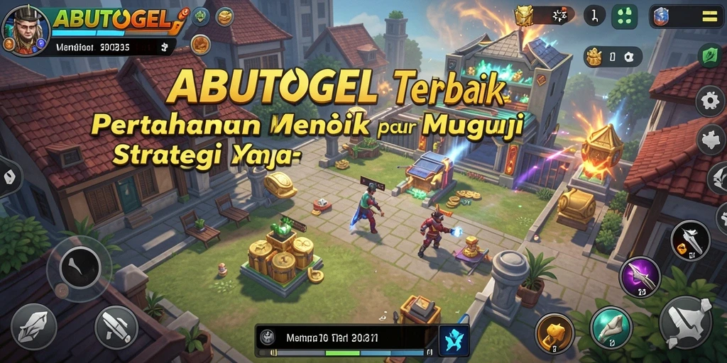 Gameplay menarik dalam ABUTOGEL saat melindungi menara dari musuh.