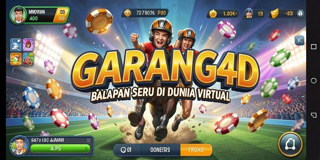 Tampilan gameplay seru di GARANG4D saat balapan di lintasan.