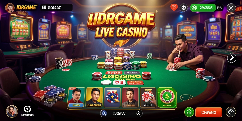 Tampilan gameplay utama IDRGAME dalam aksi Live Casino.
