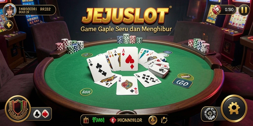 Tampilan gameplay seru JEJUSLOT dalam permainan Gaple.