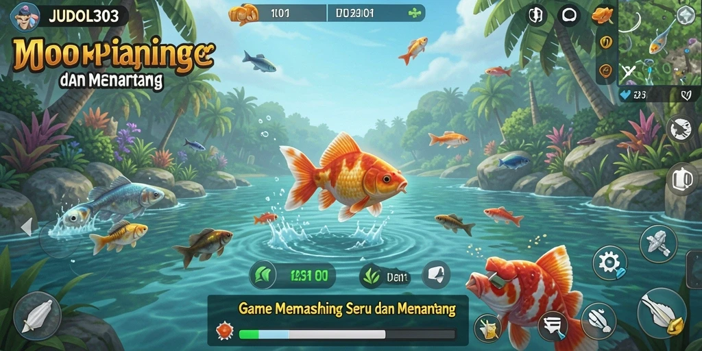 Screenshot utama JUDOL303 menampilkan gameplay memancing yang menarik.