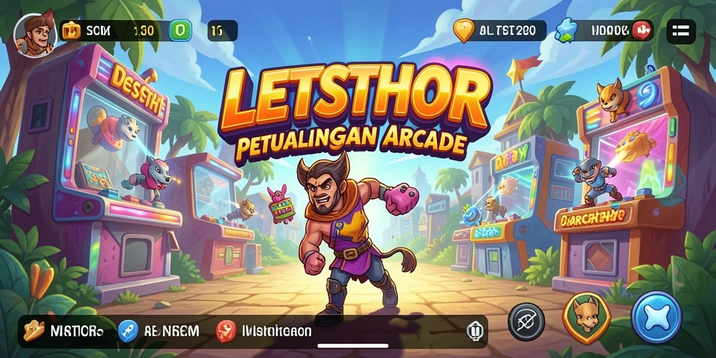 Screenshot gameplay LETSTHOR menampilkan aksi seru dalam dunia arcade.