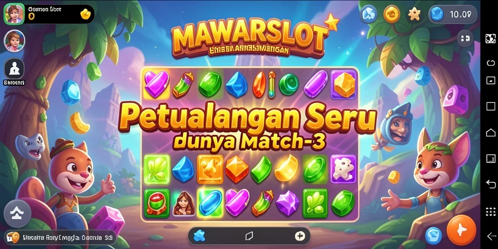 Screenshot gameplay MAWARSLOT menunjukkan aksi seru mencocokkan simbol.