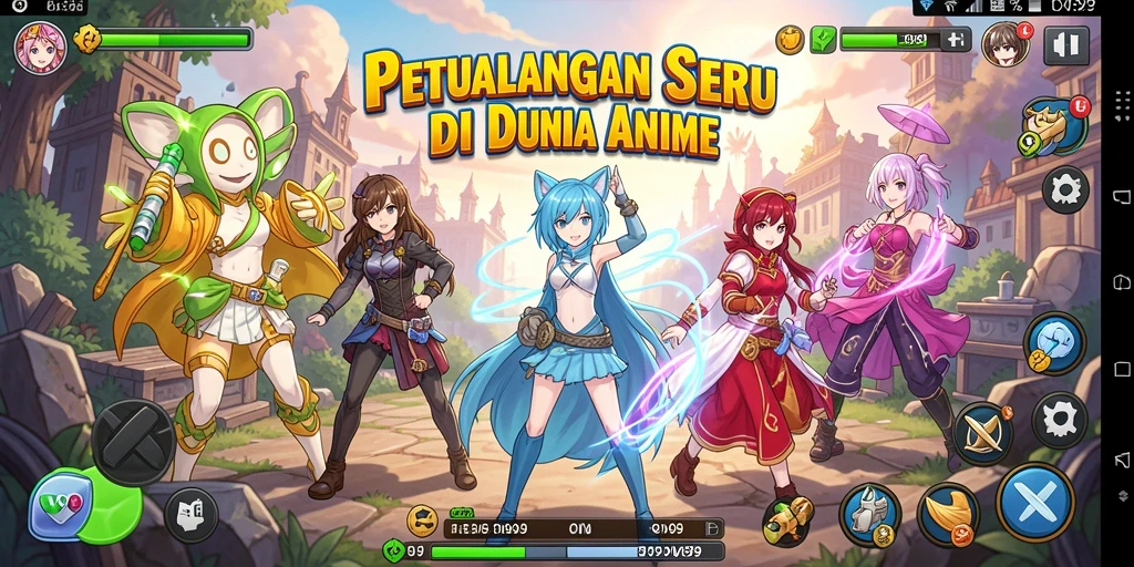 Screenshot gameplay OVO99 yang menampilkan pertarungan karakter anime.