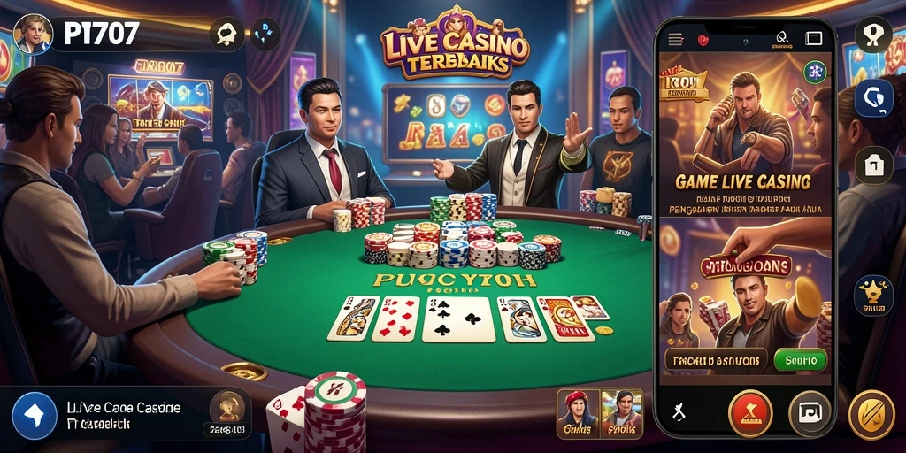Tampilan gameplay Live Casino yang memukau dan interaktif.