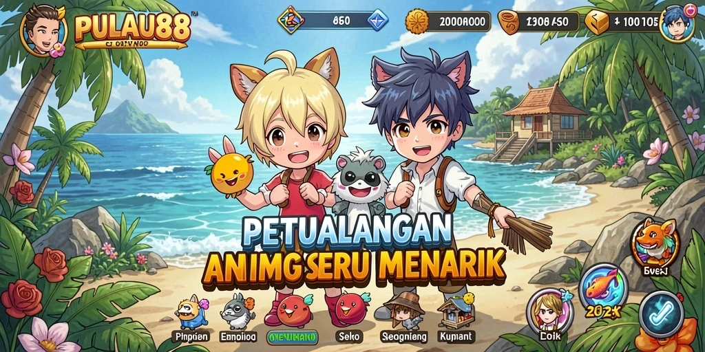 Tampilan gameplay PULAU88 yang penuh warna dan seru.