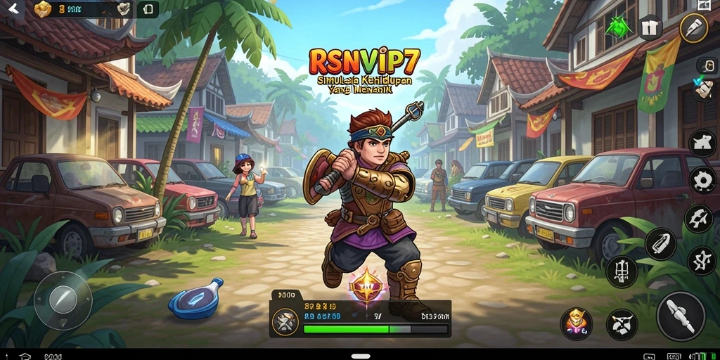 Tangkapan layar gameplay RSNVIP7 menampilkan interaksi karakter yang dinamis.