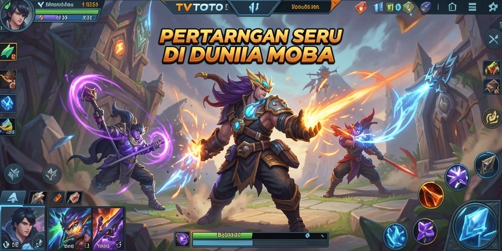 Tampilan seru gameplay MOBA di TVTOTO.