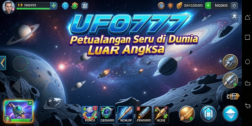 Screenshot menunjukkan gameplay seru UFO777 saat menjelajahi planet baru.