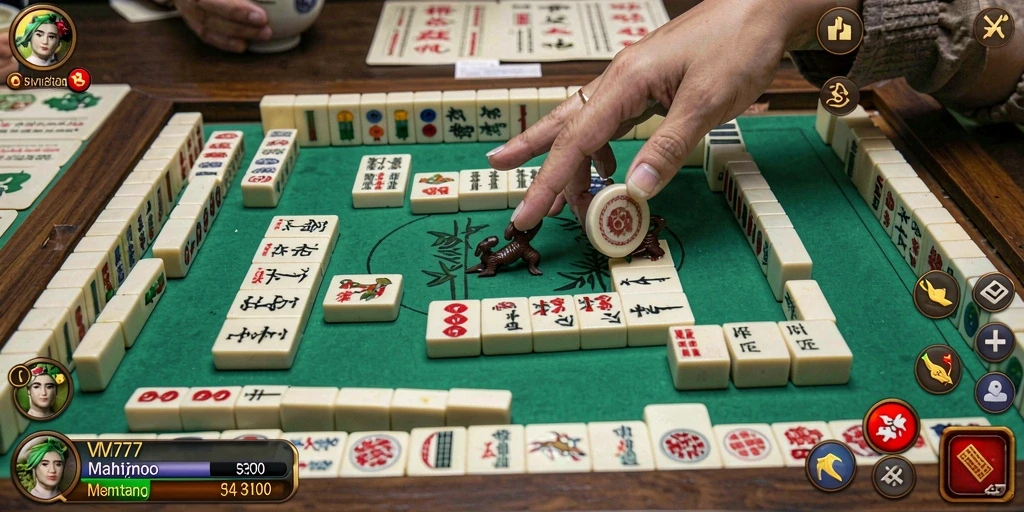 Screenshot gameplay <strong>VM777</strong> yang menunjukkan tantangan Mahjong yang menarik.
